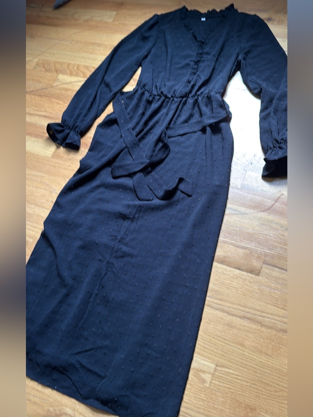 Long Sleeve Black Maxi Dress size M